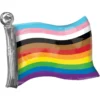 11-Stripe Inclusive LGBTQ Pride Flag Foil Balloon, 27in X 22in