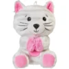 Pink, Gray & White Striped Plush Kitty Balloon Weight, 5.5oz
