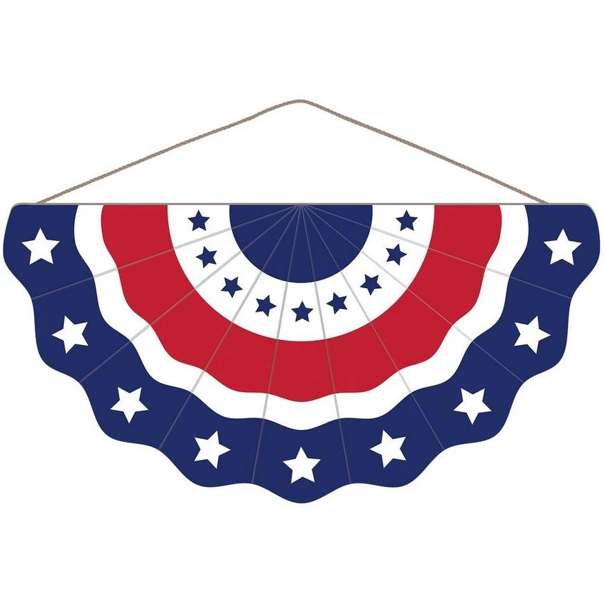 Patriotic Bunting MDF Sign, 36in X 18in 1 Patriotic Bunting MDF Sign, 36in X 18in