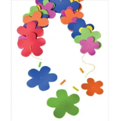 Multicolor Foam Flower Lei Activity Kit For 6 6 Multicolor Foam Flower Lei Activity Kit For 6 -Party Supply Store 937608 02