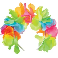 Neon Rainbow Flower Fabric & Plastic Headband