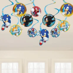 Sonic The Hedgehog Cardstock Swirl Decorations, 12ct