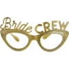 Glitter Gold Bride Crew Plastic Eyeglasses, 6ct