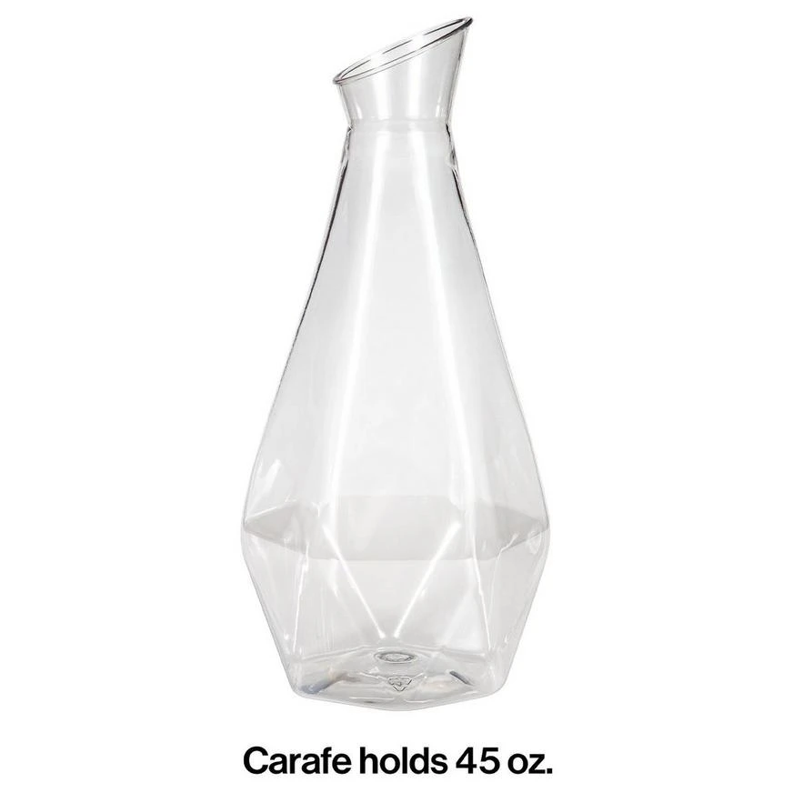 Faceted Clear Plastic Carafe, 45oz 3 Faceted Clear Plastic Carafe, 45oz - Image 3