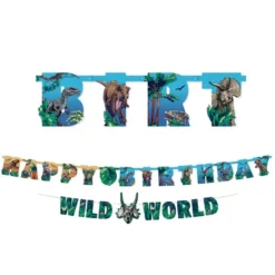 Customizable Jurassic World Birthday Cardstock Letter Banners, 2ct