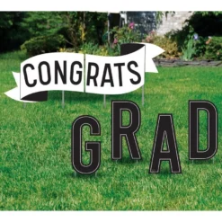 Black, Gold & Silver Congrats Grad 2023 Graduation Outdoor Decorating Kit -Party Supply Store 940883 04