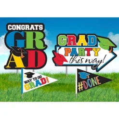 Multicolor Congrats Grad 2023 Graduation Outdoor Decorating Kit -Party Supply Store 940889 05