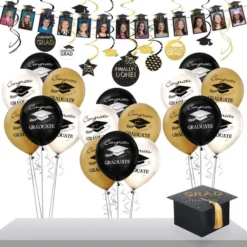 Black, Gold & Silver 2023 Graduation Gift Table Decorating Kit