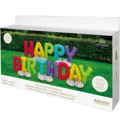 AirLoonz Multicolor Happy Birthday Balloon Phrase Yard Decoration Kit -Party Supply Store 941406 02
