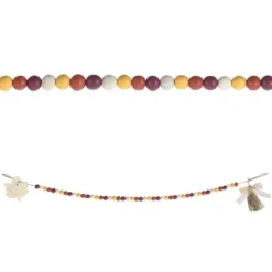 Fall Beaded Wood Garland, 3ft