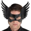 AMSCAN Adult Black Winged Faux Leather Half Mask