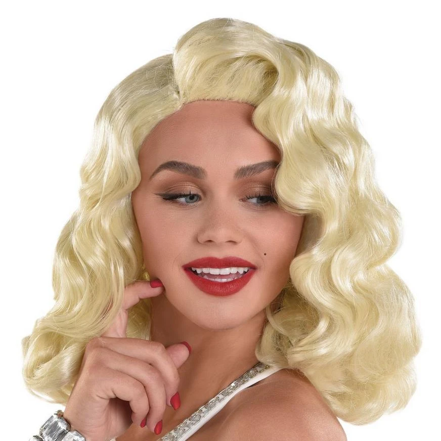 AMSCAN Platinum Blond Finger Wave Wig, 14in - Old Hollywood 1 AMSCAN Platinum Blond Finger Wave Wig, 14in - Old Hollywood