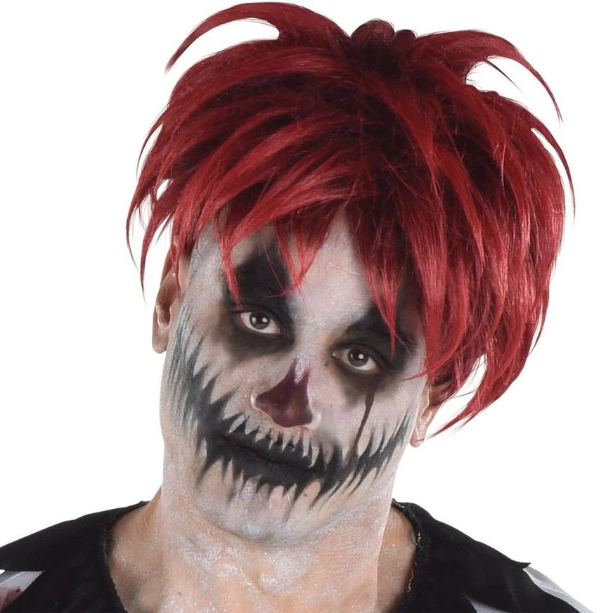 Creepy Red Circus Wig 1 Creepy Red Circus Wig