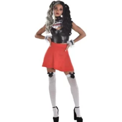 Long Black & Gray Pigtail Wig -Party Supply Store 942185 02