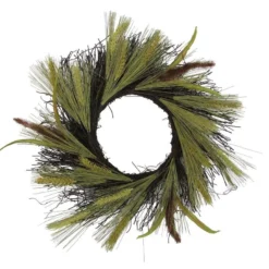 Fall Wheat & Grass Wreath, 18in