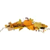 Pumpkins, Leaves & Wheat Natural & Synthetic Fall Centerpiece, 18in X 5in