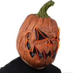 Adult Light-Up Menacing Jack-o'-Lantern Latex Mask -Party Supply Store 942622 02