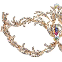 Adult Rose Gold Filigree Cat Eye Metal Mask -Party Supply Store 942821 02