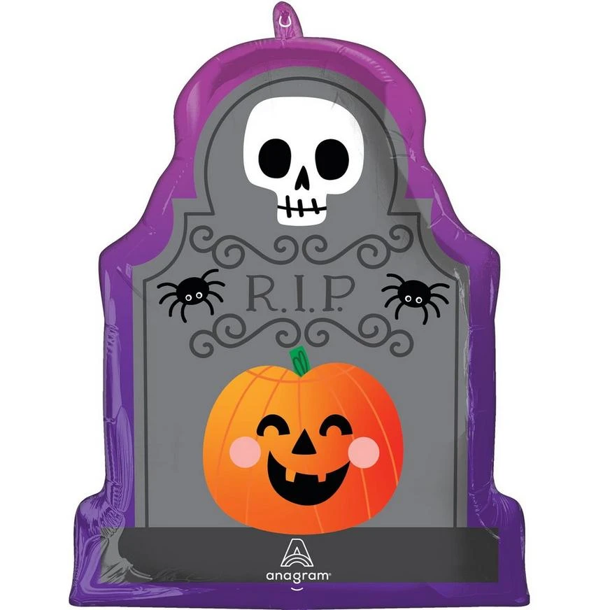 Halloween Tombstone Foil Balloon, 15in X 18in 1 Halloween Tombstone Foil Balloon, 15in X 18in