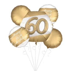 Golden Age 60th Birthday Balloon Bouquet -Party Supply Store 947448 02