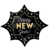 Happy New Year Burst Foil Balloon, 35in X 29in - Midnight Glam
