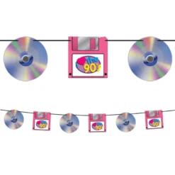 I Love The 90s CD & Floppy Disk Cardstock Banner, 5ft