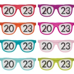 Multicolor New Year's Eve 2023 Plastic Glasses, 8ct