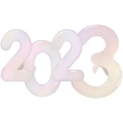 Iridescent White 2023 Plastic Glasses