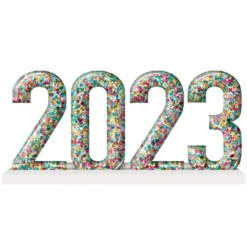 Colorful Confetti 2023 Acrylic Standing Sign, 10.6in X 5in
