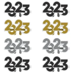 Prismatic Black, Silver & Gold 2023 Paper Glasses, 24ct