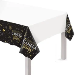 Lights Camera Party Plastic Table Cover, 54in X 102in - Awards Night