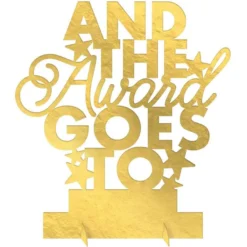 Metallic Gold Award Goes To Cardstock Centerpiece, 8.6in X 9.5in - Awards Night