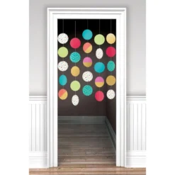 Metallic Rainbow Terrazzo Cardstock String Decorations, 5ft, 5pc