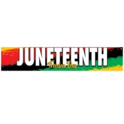 Juneteenth Vinyl Horizontal Banner, 5ft X 1ft