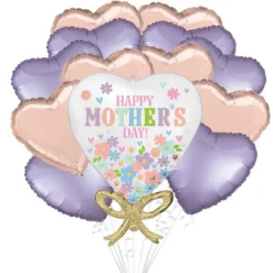 Butterfly, Flowers & Hearts Mother's Day Foil Balloon Bouquet, 13pc