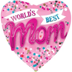 World's Best Mom Heart Mother's Day Foil Balloon Bouquet, 13pc -Party Supply Store 950650 04