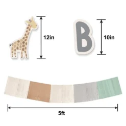 Hello Baby Soft Jungle Baby Shower Fringe Banner Backdrop With Cutouts, 5ft X 4.8ft -Party Supply Store 951199 02