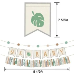 Oh Baby Soft Jungle Baby Shower Fabric Banner Set, 3pc, 5.3ft -Party Supply Store 951200 02