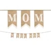 Love You Mom Burlap Pennant Banner, 10ft - Mother's Day
