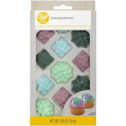 Succulent Royal Icing Decorations, 12ct