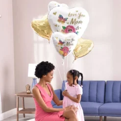 Butterfly, Flowers & Hearts Mother's Day Foil Balloon Bouquet, 5pc -Party Supply Store 953351 02