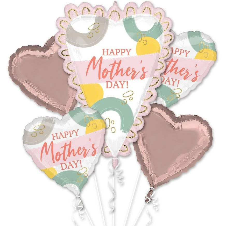 Sketch Mother's Day Foil Balloon Bouquet, 5pc 1 Sketch Mother's Day Foil Balloon Bouquet, 5pc