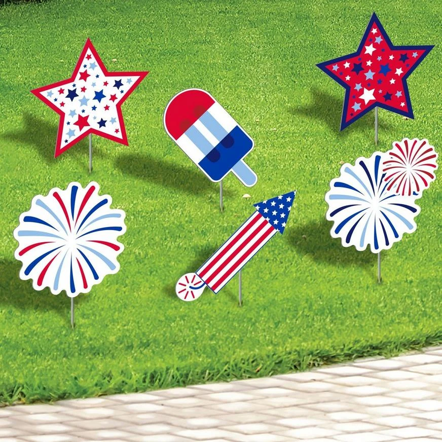 Patriotic Celebration Corrugated Plastic Yard Sign Set, 12pc 1 Patriotic Celebration Corrugated Plastic Yard Sign Set, 12pc