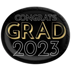 Celebrate The Grad 2023 Oval Paper Dinner Plates, 12in X 10in, 20ct