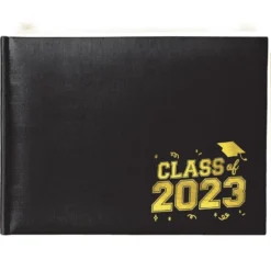 Black 2023 Graduation Paper Guest Book, 8.25in X 6.1in
