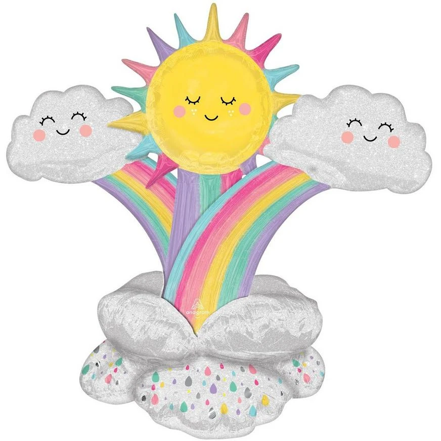 Stackerz™ Sun, Clouds & Rainbows Foil Balloon, 45in 1 Stackerz™ Sun, Clouds & Rainbows Foil Balloon, 45in