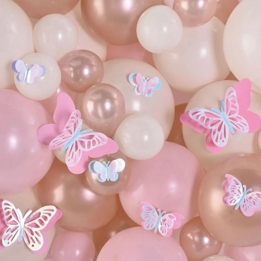 Iridescent Pink Butterfly Accent Décor Kit, 12pc 1 Iridescent Pink Butterfly Accent Décor Kit, 12pc