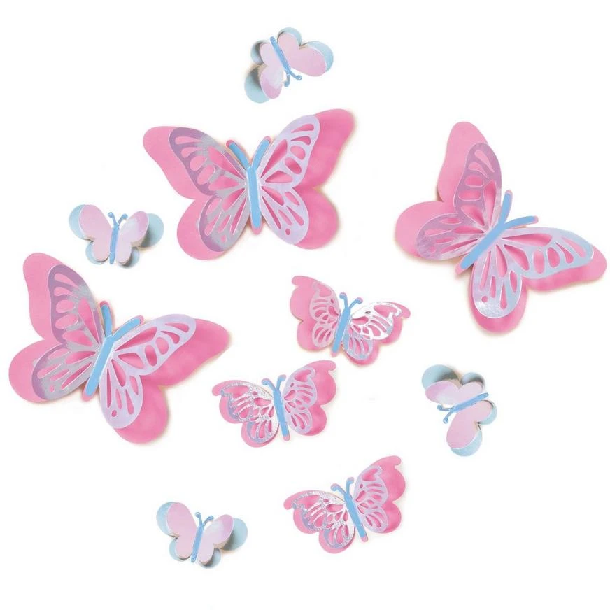 Iridescent Pink Butterfly Accent Décor Kit, 12pc 2 Iridescent Pink Butterfly Accent Décor Kit, 12pc - Image 2