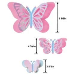 Iridescent Pink Butterfly Accent Décor Kit, 12pc 6 Iridescent Pink Butterfly Accent Décor Kit, 12pc -Party Supply Store 954488 02