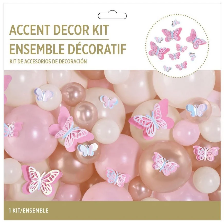 Iridescent Pink Butterfly Accent Décor Kit, 12pc 4 Iridescent Pink Butterfly Accent Décor Kit, 12pc - Image 4